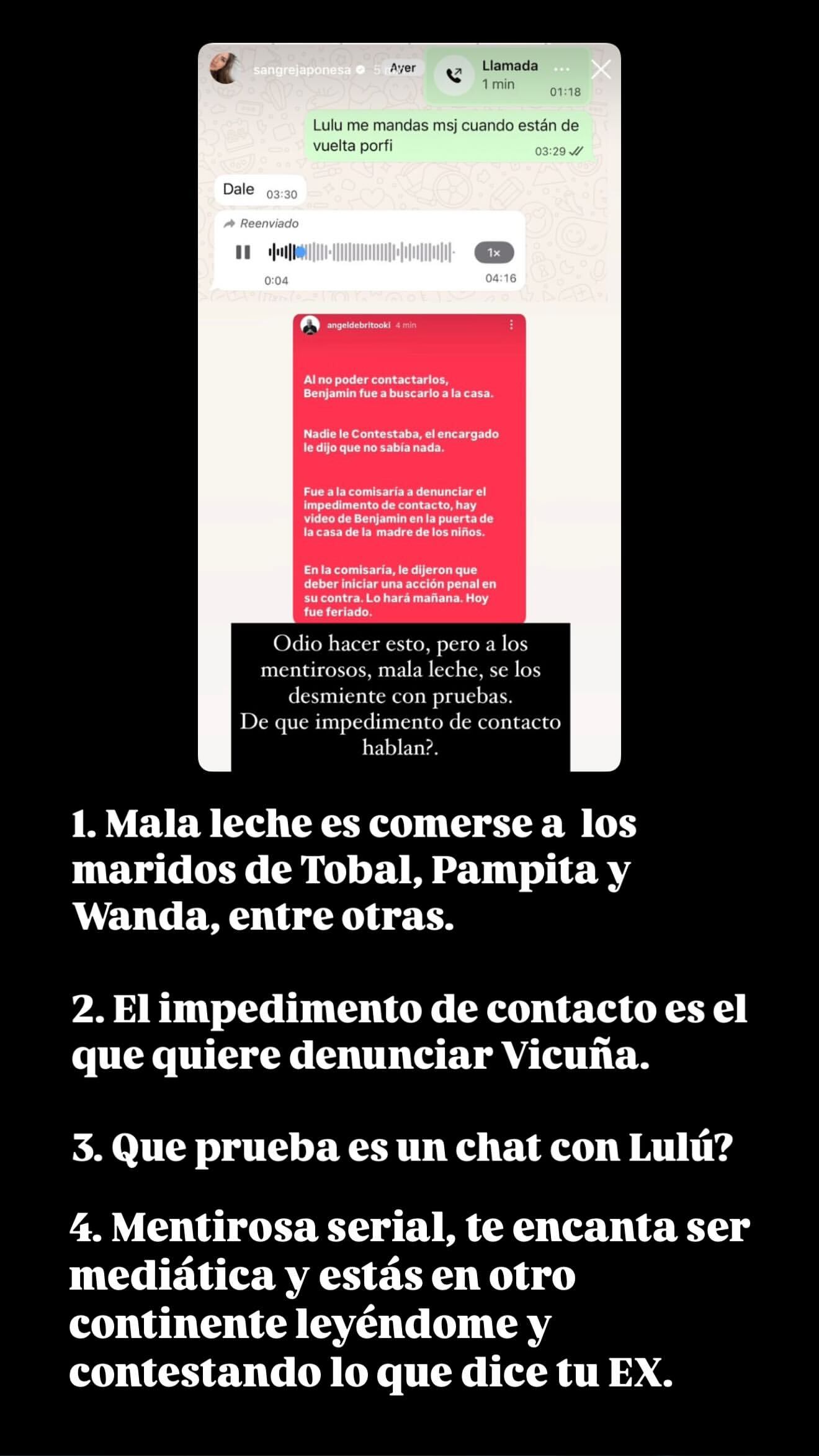 los mensajes de Ángel de Brito con la China Suárez