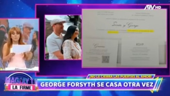 Magaly Medina leyó la invitación de los novios George Forsyth y Sonia La Torre. ATV.
