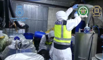 Un laboratorio de cocaína decomisado este año en Galicia por la Policía Nacional