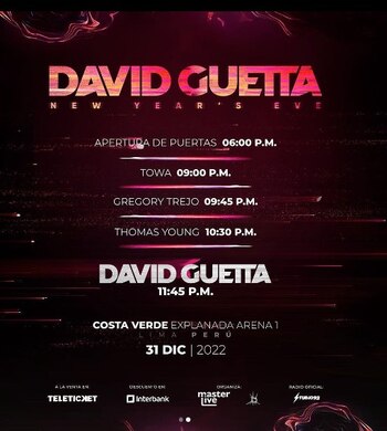 Artistas del concierto de David
