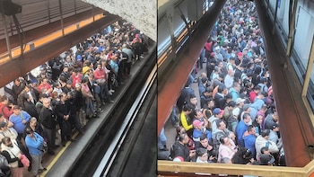 Usuarios del Metro reportan retrasos