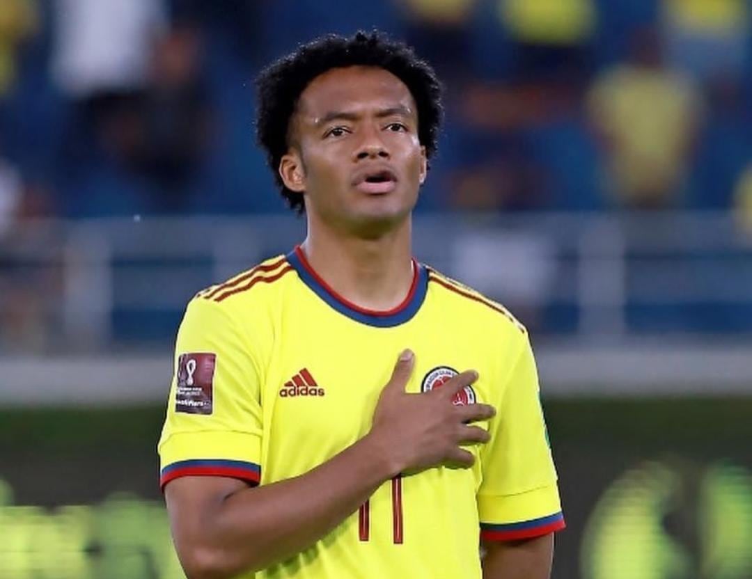 Juan Guillermo Cuadrado ha anotado cinco goles y dado nueve asistencias con la selección absoluta de Colombia - crédito @cuadrado/Instagram