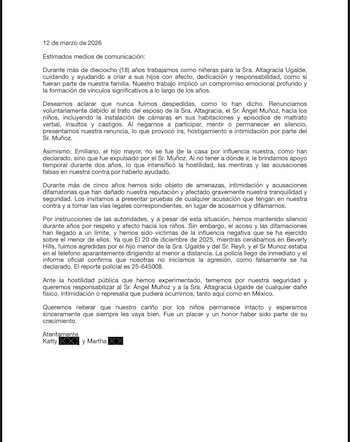 El comunicado de Katty y