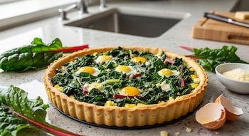 Porción de tarta de acelga: