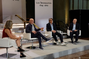 El seleccionador nacional de fútbol, Luis de la Fuente, en 'Los Desayunos' de la Agencia EFE y RTVE (EFE/J.J. Guillén)