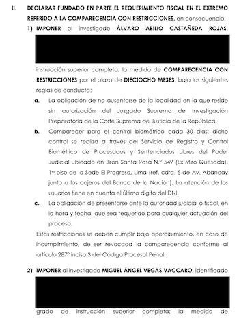 PJ impone reglas de conducta a fiscales promovidos por Patricia Benavides.