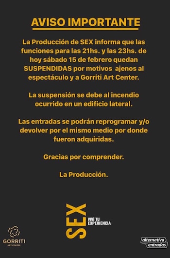 El comunicado de la producción