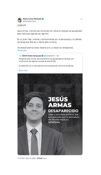 La denuncia en redes sociales