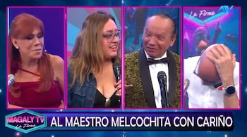 Melcochita y Heidy Amado: joven pareja del artista revela cómo viven su relación y responde sobre su intimidad. Captura: Magaly TV La Firme.
