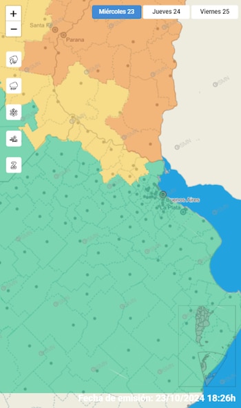 Foto: Servicio Meteorológico Nacional