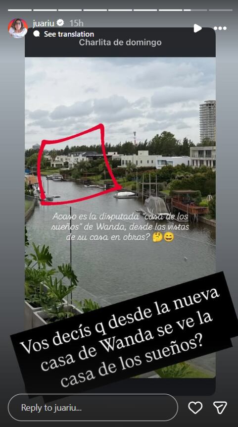 La observación de la vista que tendrá la nueva residencia de Wanda en Nordelta