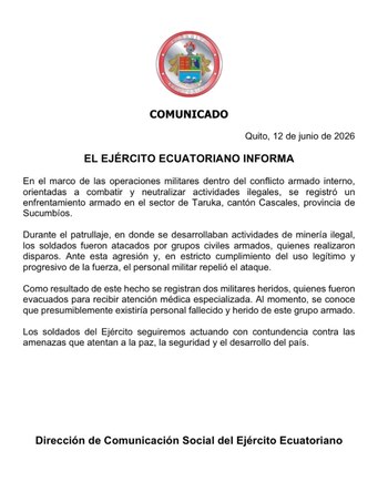 El comunicado del Ejército.