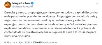 Con ello, Margarita Rosa buscó