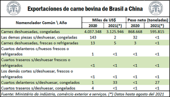 Exportaciones de carne bovina desde
