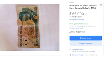 El billete de 10 pesos