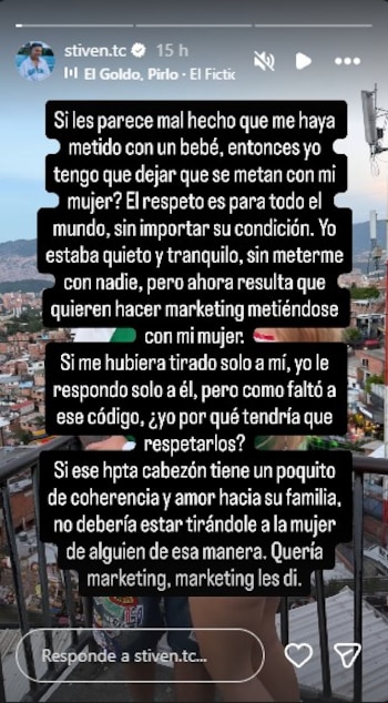 Mr. Stiven acusó a Kris R de intentar hacer promoción de su canción a costa de su pareja - crédito @stive.tc/Instagram