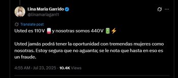 Lina Garrido no se quedó