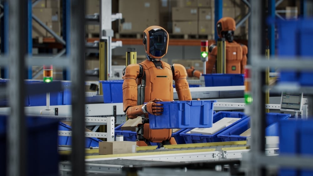 Un robot en una cadena de producción. (Shutterstock)