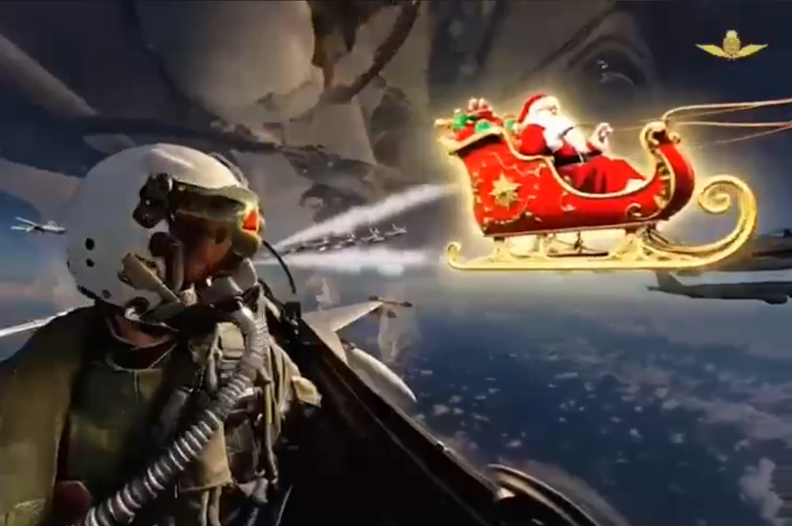 De Dinamarca a Buenos Aires: Papá Noel vuela en los F-16 argentinos