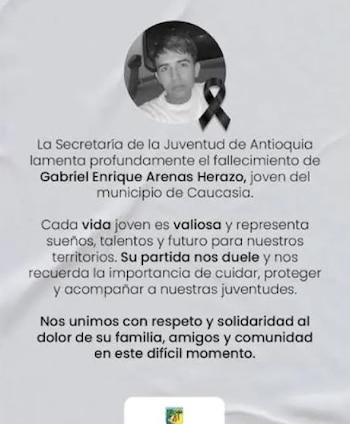 La investigación sobre la desaparición de Gabriel Arenas Erazo incluyó la versión de una llamada para exigir dinero por su motocicleta - crédito Gobernación