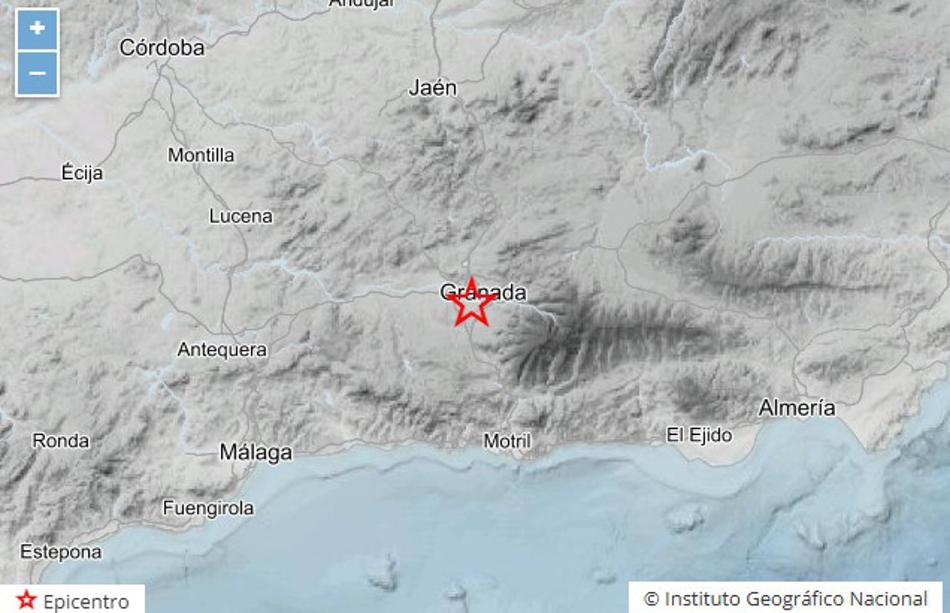 29/08/2026 Mapa de la provincia de Granada que señala el epicentro de un terremoto registrado en Huétor Vega.
ANDALUCÍA ESPAÑA EUROPA SOCIEDAD GRANADA
IGN