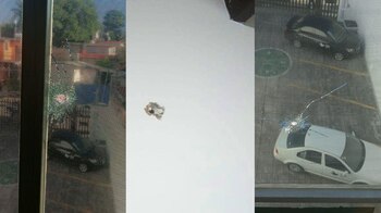 Las balas alcanzaron diversos muros