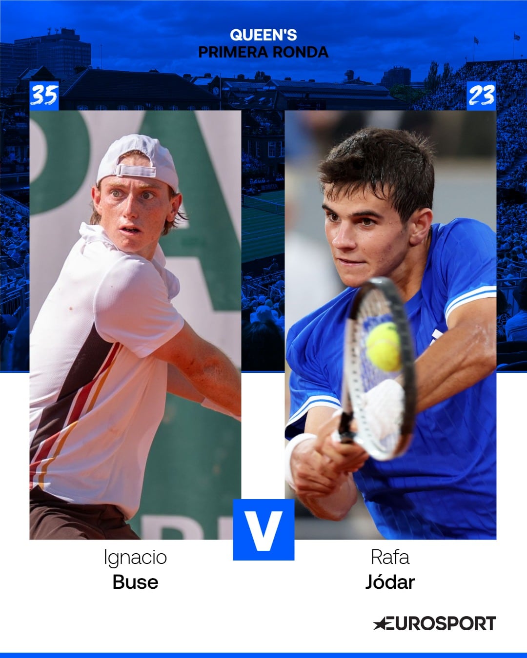 Ignacio Buse y un duelo de fuste ante Rafa Jódar. Crédito: Eurosport.