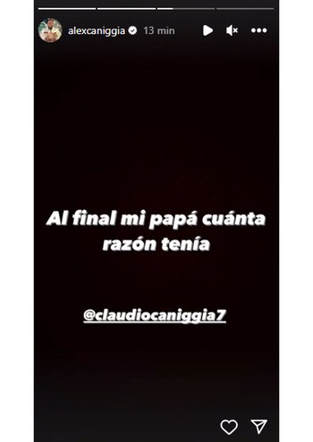 El posteo de Alex Caniggia