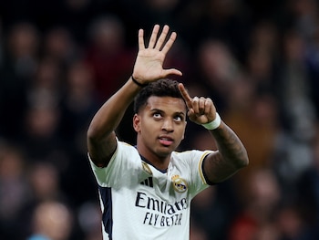 Rodrygo tras marcar el 2-0