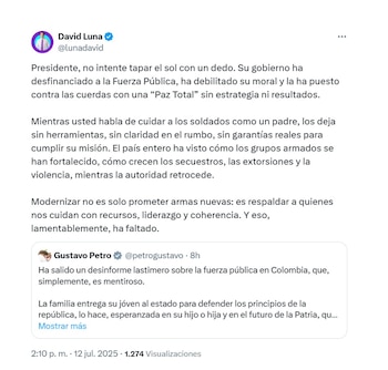 El exsenador David Luna habló