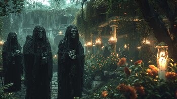 Interpretación artística de mortífagos en