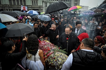 Funeral de Juan Francisco Solórzano Foppa, ex fiscal y abogado de Guatemala