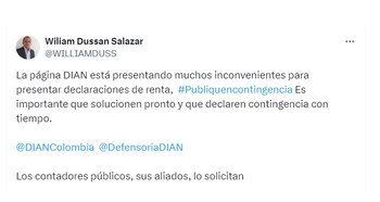 Queja del usuario William Dussan
