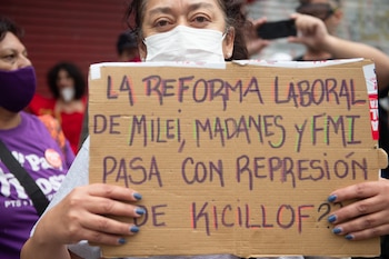 Paro general de la CGT – Reforma laboral Puente Pueyrredon