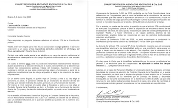 El documento sustenta su análisis en el artículo 179 de la Constitución Política, al considerar que existe una prohibición para acceder a otro cargo de período institucional cuando ambos períodos coinciden en el tiempo - crédito @JACOBOSOLANOC/X