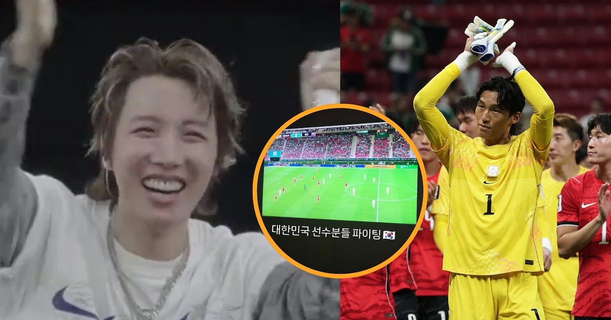 J-Hope of BTS and other K-pop stars celebrate South Korea's victory in the 2026 World Cup