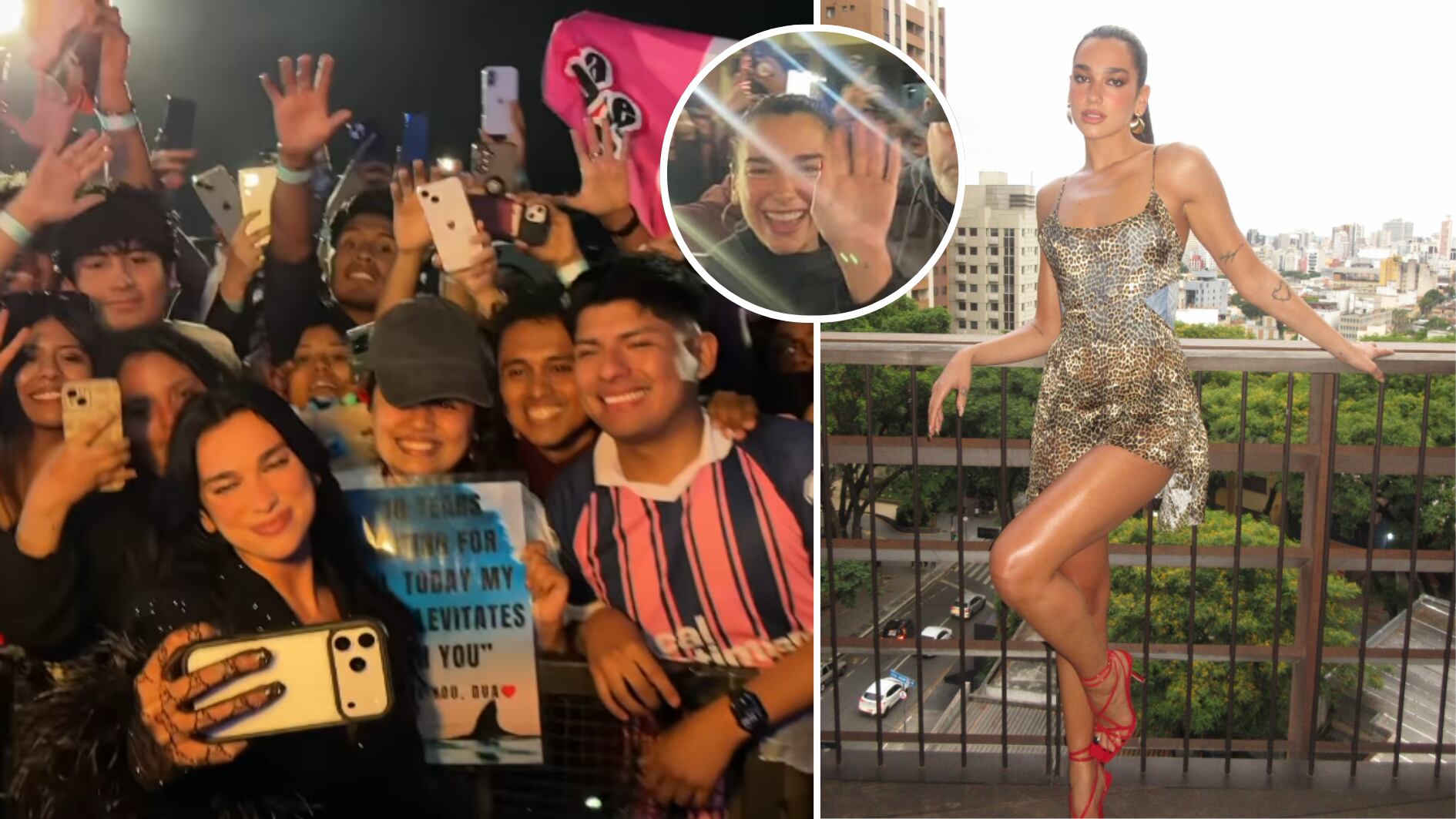 Dua Lipa se presentó en Perú como parte de su gira en Latinoamérica, que sigue en Bogotá y tendrá como siguiente parada México - crédito @memeotanto/IG | @dualipa/IG