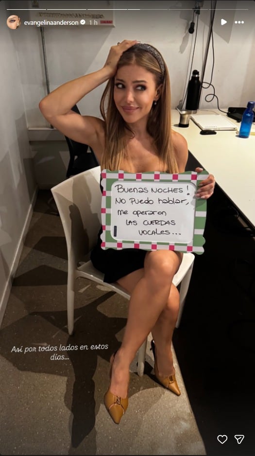 Evangelina Anderson no podrá hablar por una semana luego de la operaciónd de sus cuerdas vocales