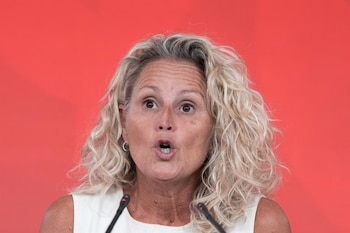 14/09/2026 La portavoz de la Ejecutiva Federal del PSOE, Montse Mínguez, durante una rueda de prensa, en la sede del PSOE, a 14 de septiembre de 226, en Madrid (España).
POLITICA
Diego Radamés - Europa Press