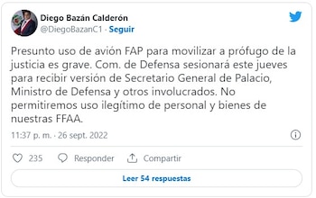 Congresista critica a Pedro Castillo.