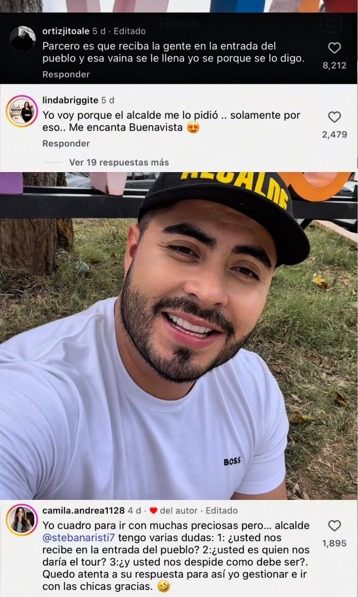 Los seguidores del alcalde reafirman que su apariencia física llama la atención y por eso visitarán el municipio - crédito @stebanaristi7/IG