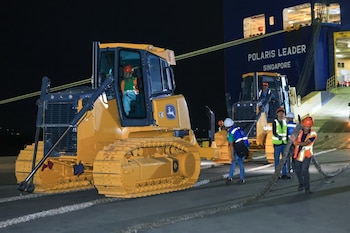 La inversión supera los 178 millones de dólares destinados al fortalecimiento de la infraestructura municipal. La primera maquinaria del Programa de Equipamiento Municipal ya se encuentra en territorio hondureño. (Foto: Casa Presidencial)