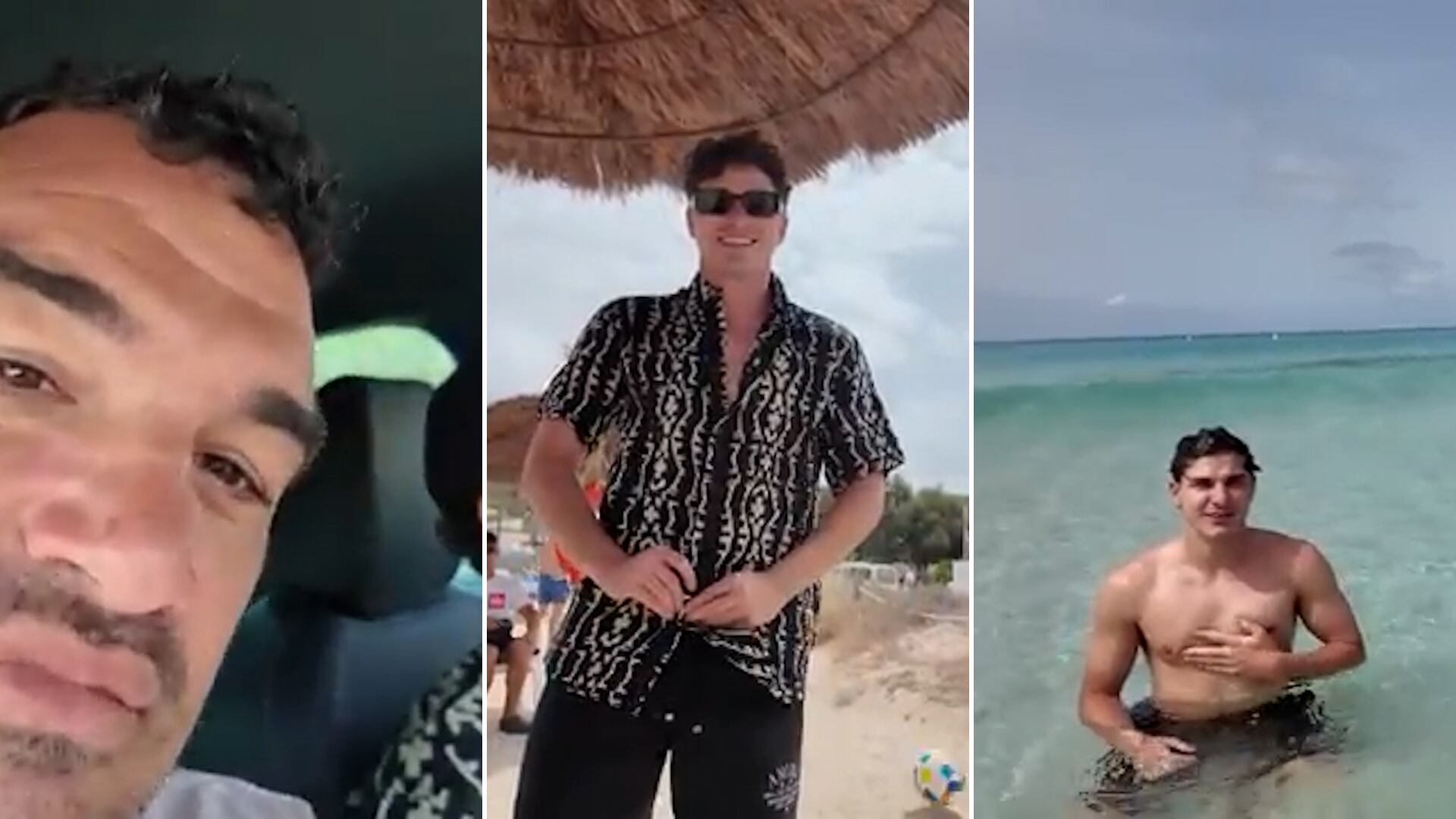 Creevy y Julían compartieron tiempo en las playas de Formentera