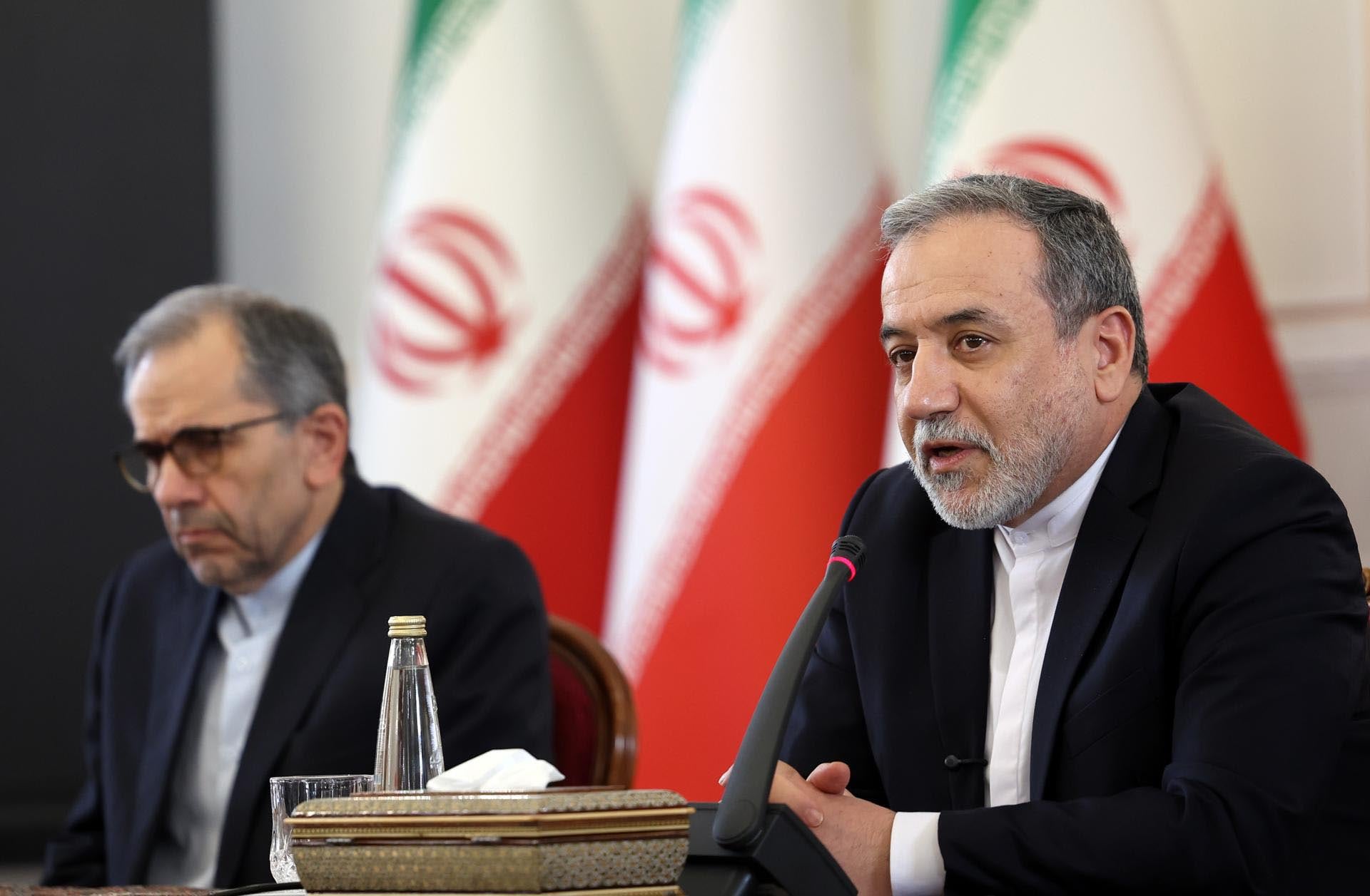 El ministro de Asuntos Exteriores iraní, Abbas Araghchi. (Teherán) EFE/EPA/ABEDIN TAHERKENAREH