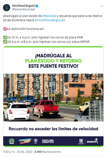 Información del Pico y Placa