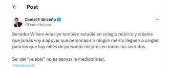 Daniel Briceño le responde a