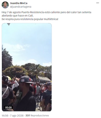 Puerto Resistencia vive una jornada ardiente y de resistencia multiétnica - crédito @juandcartagena/X