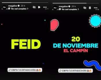 El espectáculo de Feid contemplará la interpretación en vivo de su álbum 'EL GREEN PRINT: La saga (Disc 2) — El club de las 19 flores' - crédito @megalive/Instagram