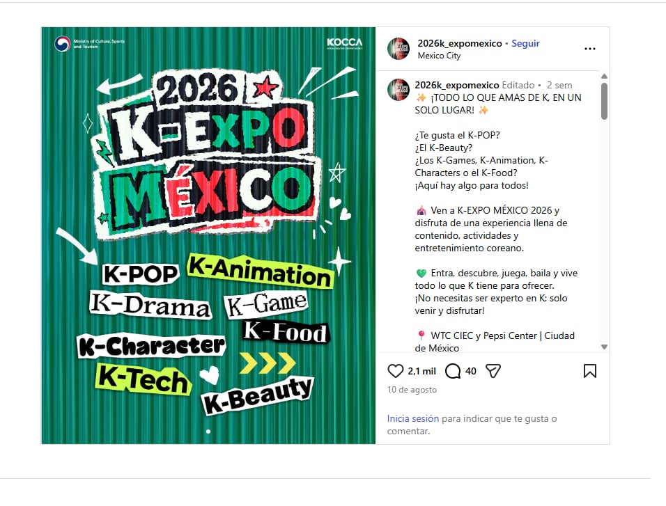 K-expo México 2026 (captura de pantalla)