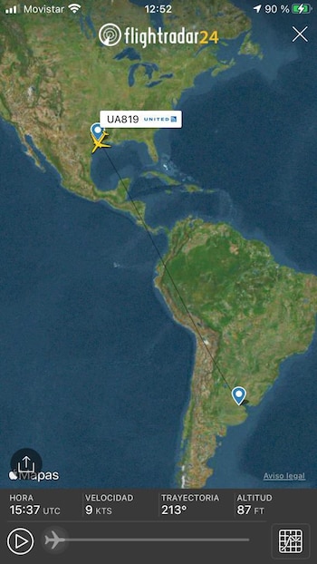 El vuelo tiene previsto arribar